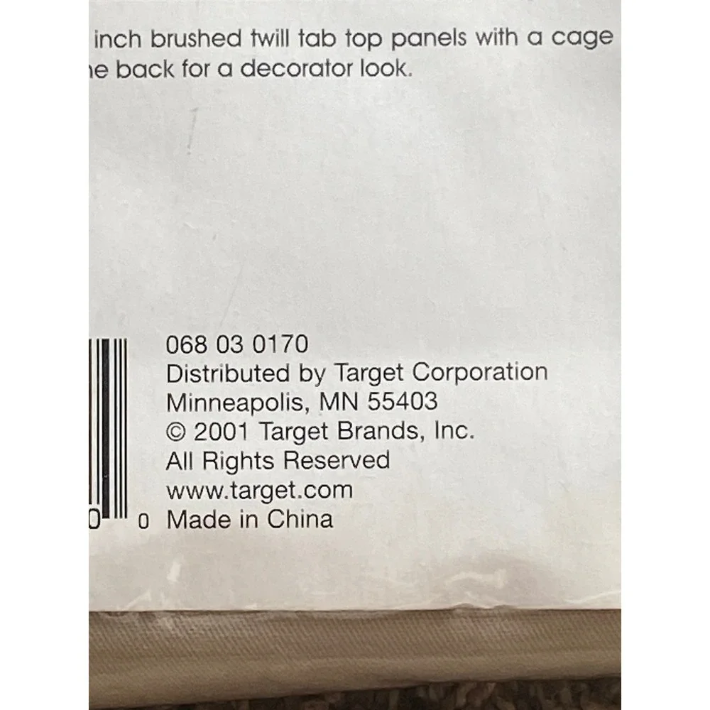 Target Home Casual Collection Brushed Twill Tab Top Window‎ Panel Cream 40x84